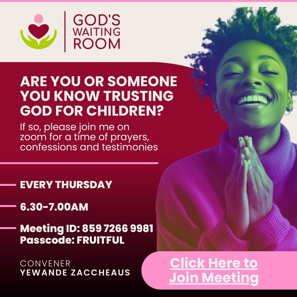 Invitation to God’s Waiting Room Weekly Meeting